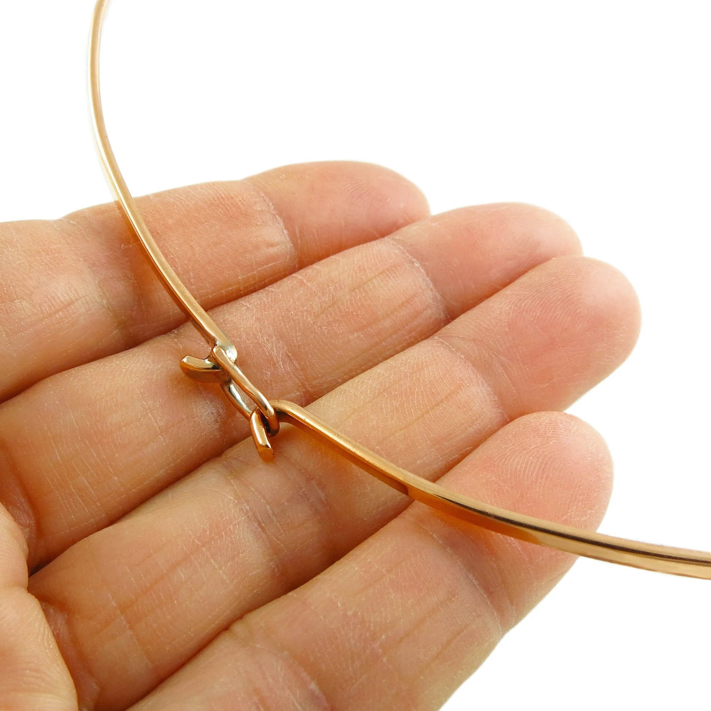 Solid Polished Copper V Shaped Hook Choker Torc