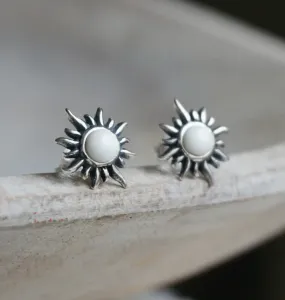 Sowell Jewelry Sunburst White Agate Earrings