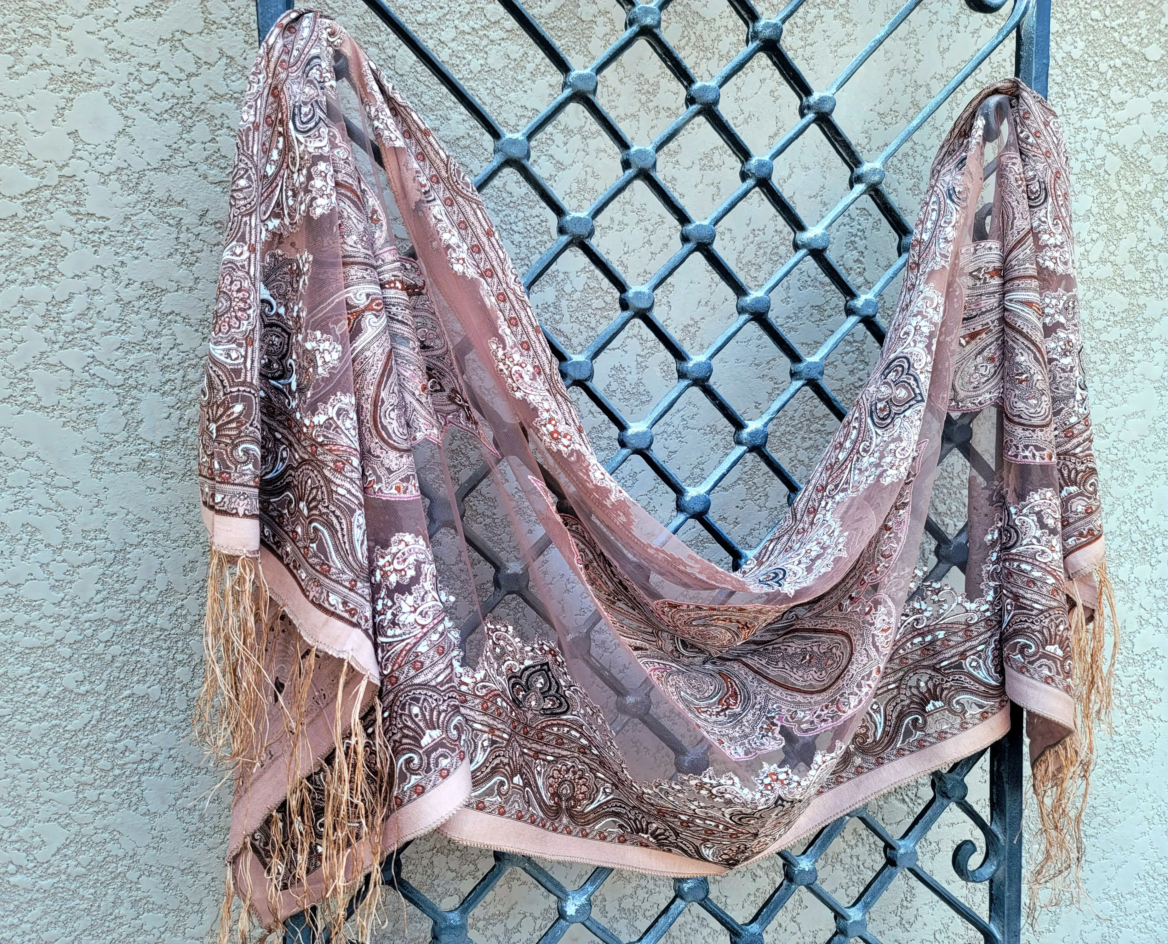 Sparkle Sheer Scarf Mocha