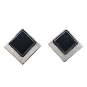 Square Black Onyx Mexican Earrings