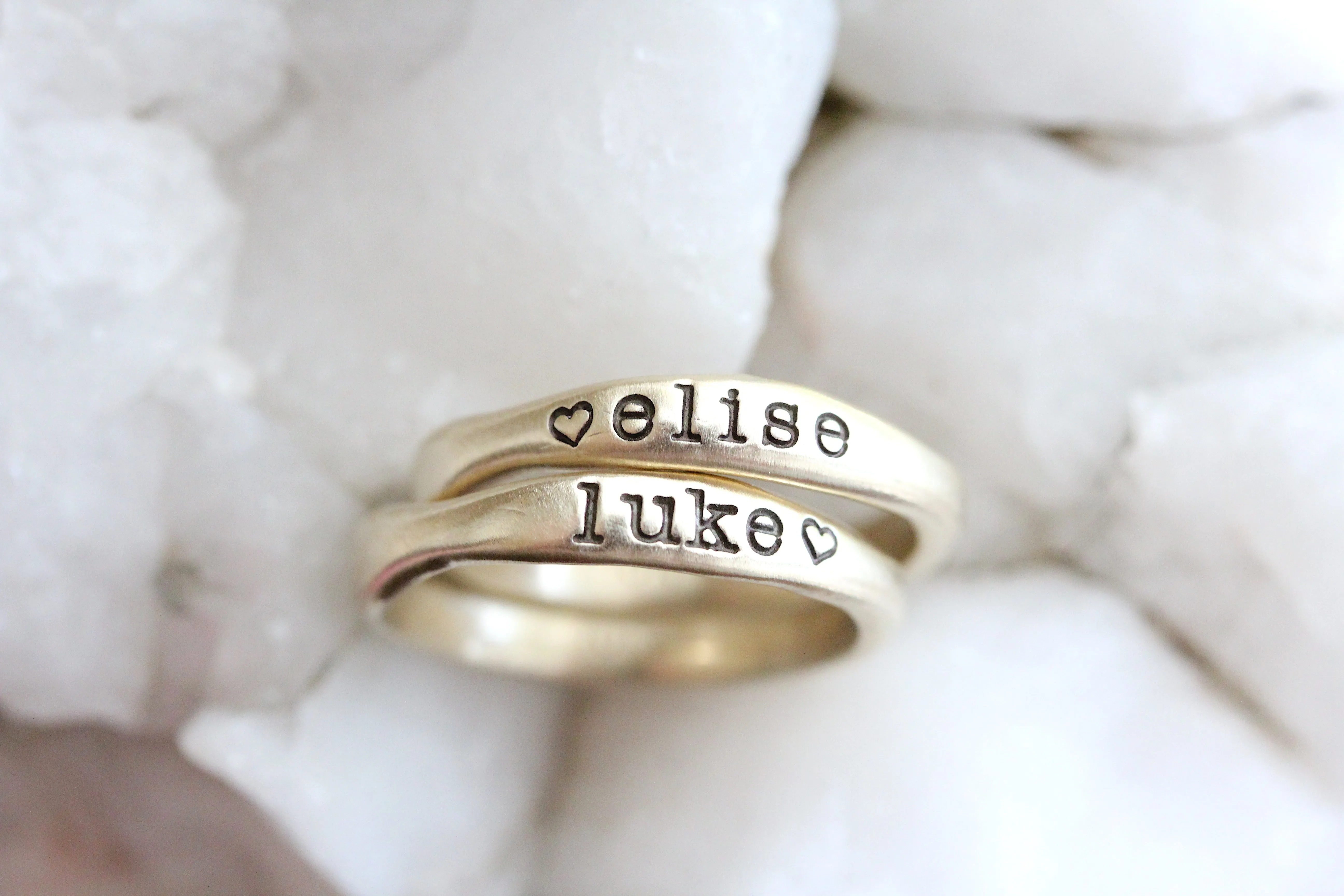 stackable name rings {10K rose gold}