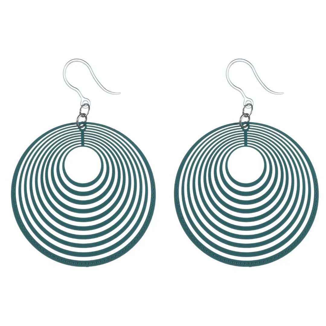 Stacked Hanging Hoop Dangles Hypoallergenic Earrings for Sensitive Ears Made with Plastic Posts