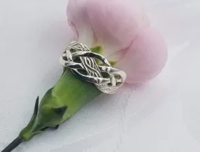 Sterling Celtic Weave with Center Engraving