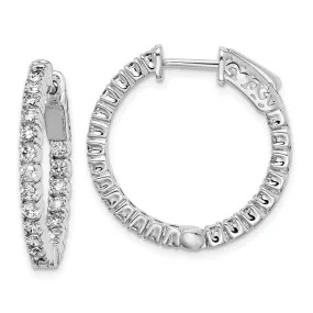 Sterling Silver 44 Stones Round Hoop Earrings