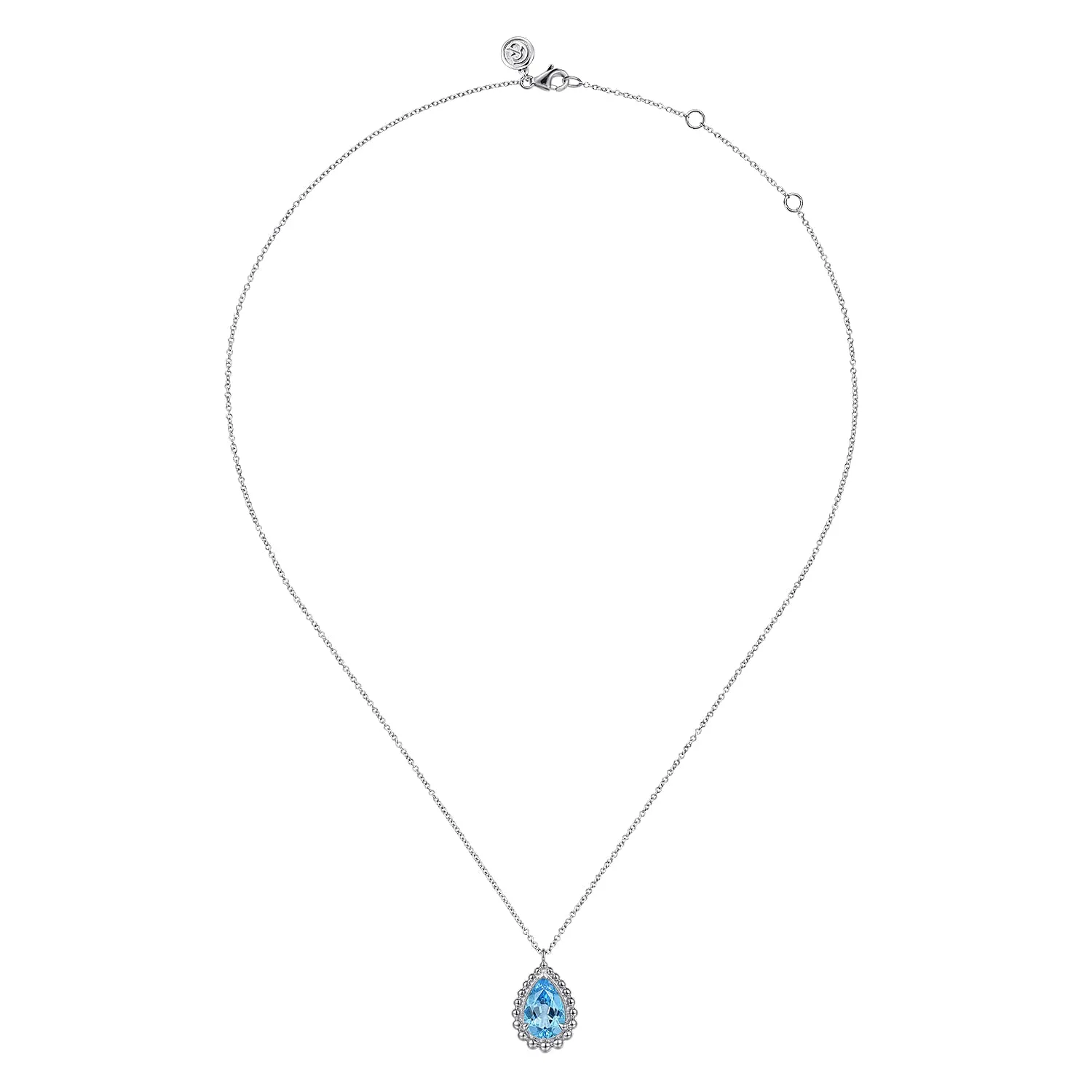 Sterling Silver Blue Topaz 17.5 inch Necklace