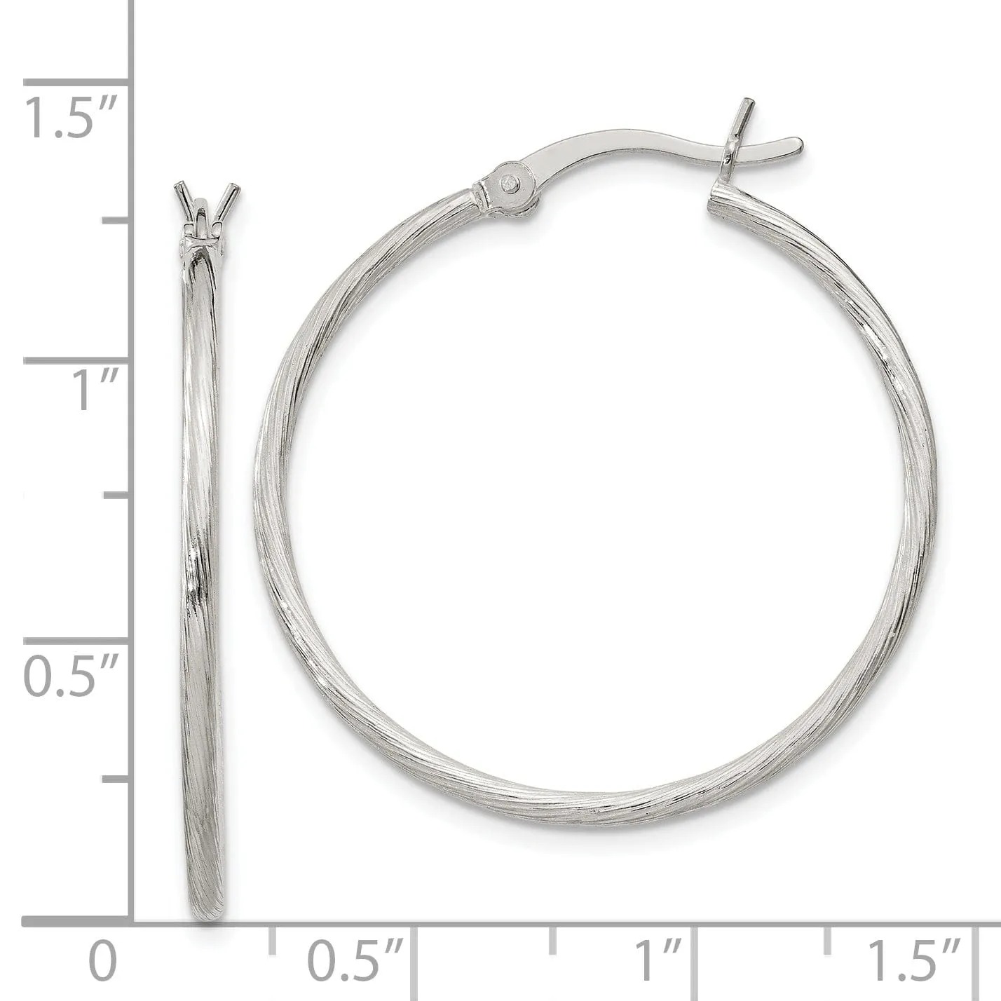 Sterling Silver classic Hoop design Earrings 30mm wide