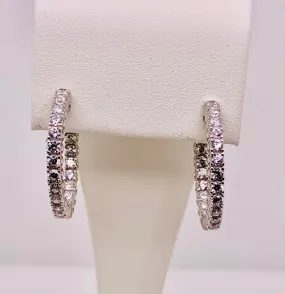 Sterling Silver CZ Hoop Earrings