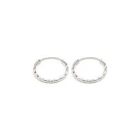 Sterling Silver Diamond Cut Hoops