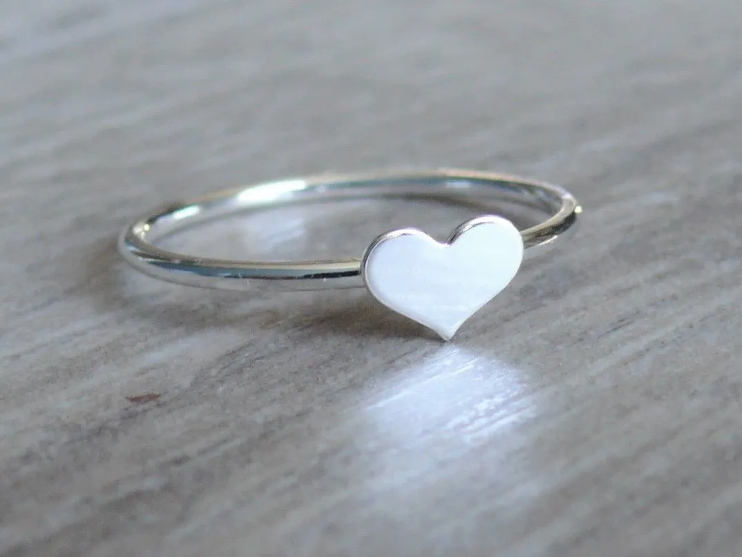 Sterling silver heart ring • 925 stacking ring • Stackable love ring