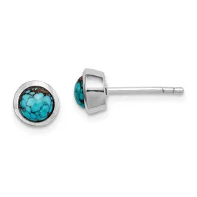 Sterling Silver Round 7mm Turquoise Post Earrings