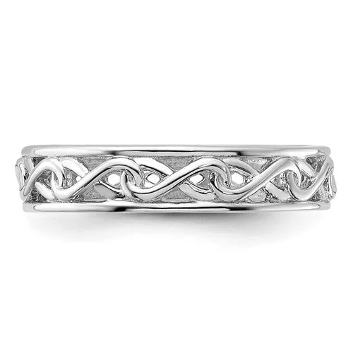 Sterling Silver Stackable Expressions Carved Infinity Band Ring