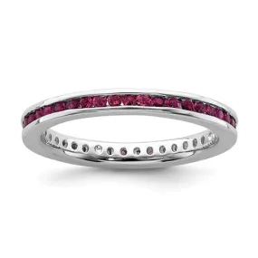 Sterling Silver Stackable Expressions Channel Set Created Ruby Eternity Ring