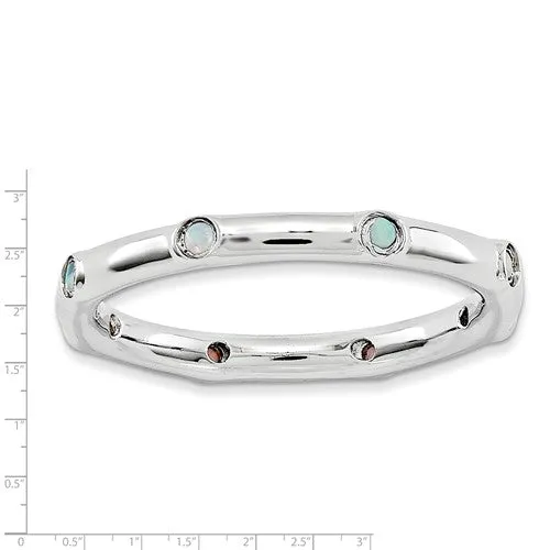 Sterling Silver Stackable Expressions Created Opal Eternity Ring