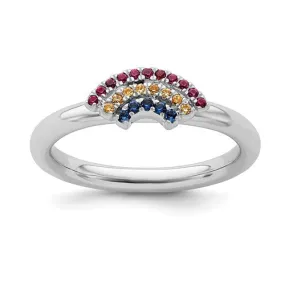 Sterling Silver Stackable Expressions Rainbow Ring