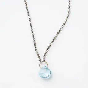 Swiss Blue Topaz Drop Necklace