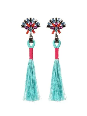 Tassel Drop Earrings With Rhinestone