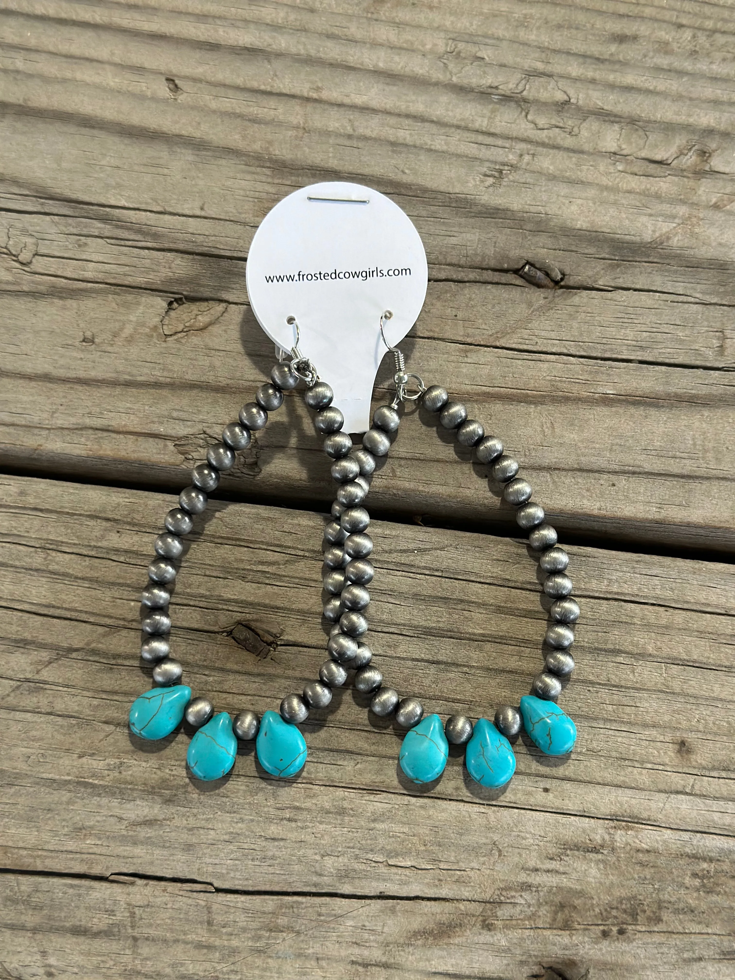 Teardrop Turquoise Hoops