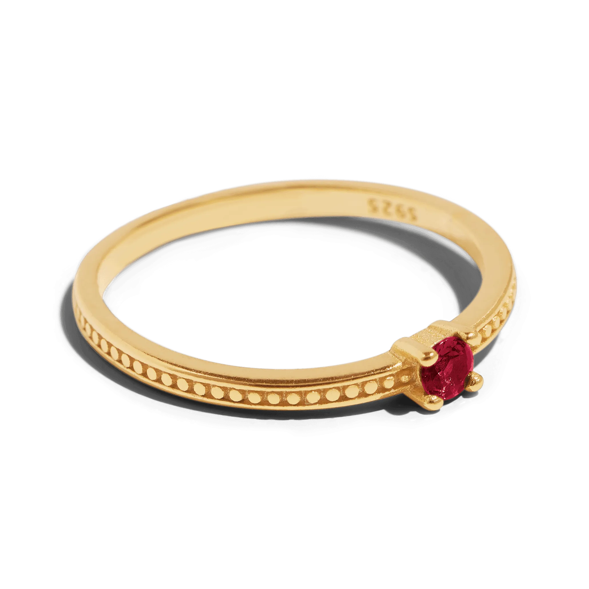 THE EMMA RING RED - Solid 14k gold