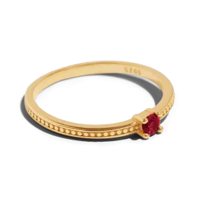 THE EMMA RING RED - Solid 14k gold