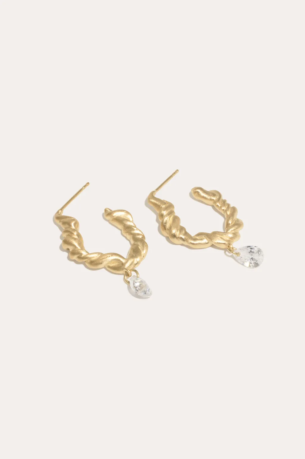 Time is Not an Illusion - Cubic Zirconia and Gold Vermeil Earrings