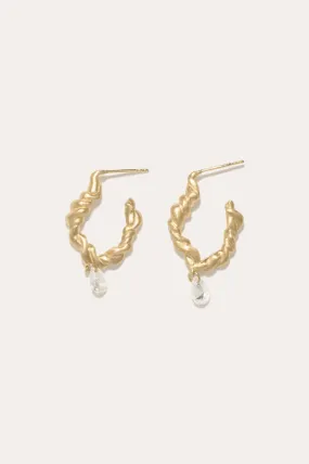 Time is Not an Illusion - Cubic Zirconia and Gold Vermeil Earrings