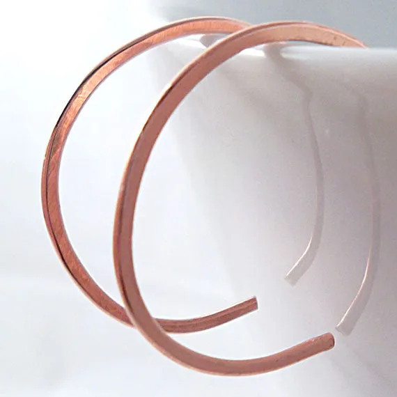 Tiny Copper Hoop Earrings