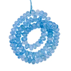 Topaz Swiss Blue 8mm Faceted Rondelle Bead Strand