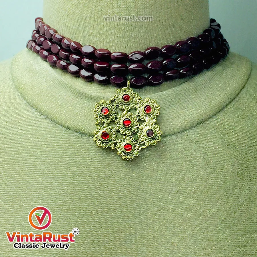 Tribal Handmade Stone Beaded Choker Necklace