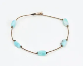 Tula Blue Amazonite Pebble Petite Anklet