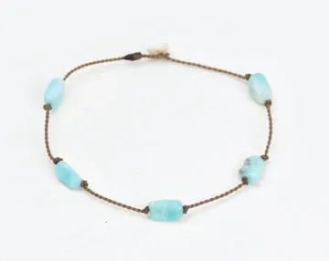 Tula Blue Amazonite Pebble Petite Anklet