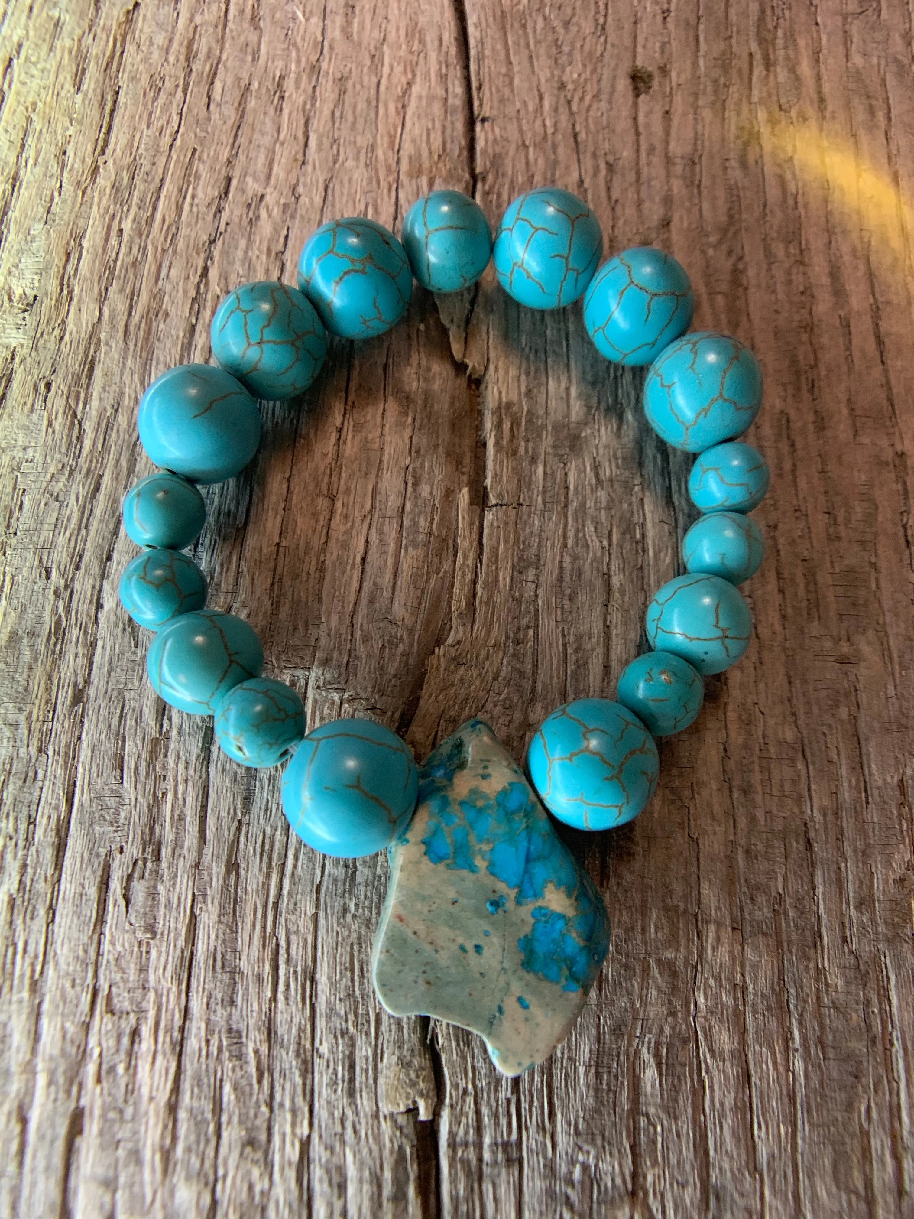 Turquoise Bracelet with Large Stone Accent