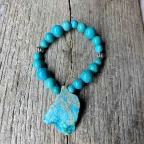 Turquoise Bracelet with Large Stone Accent