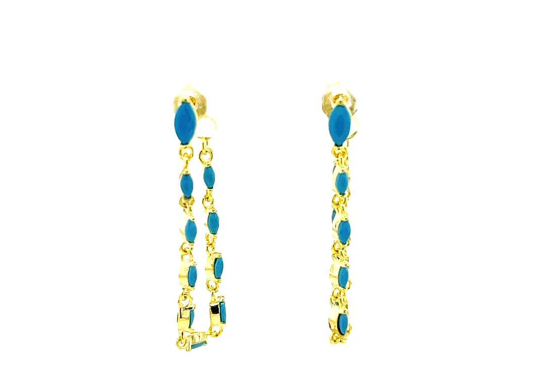 Turquoise Chain Earrings