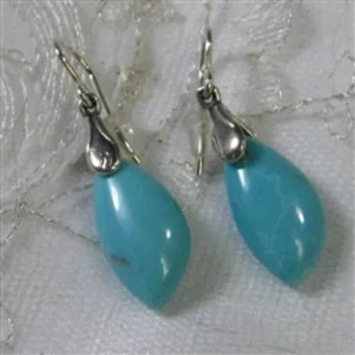 Turquoise Drop Earrings Nacozari Mexican  Turquoise