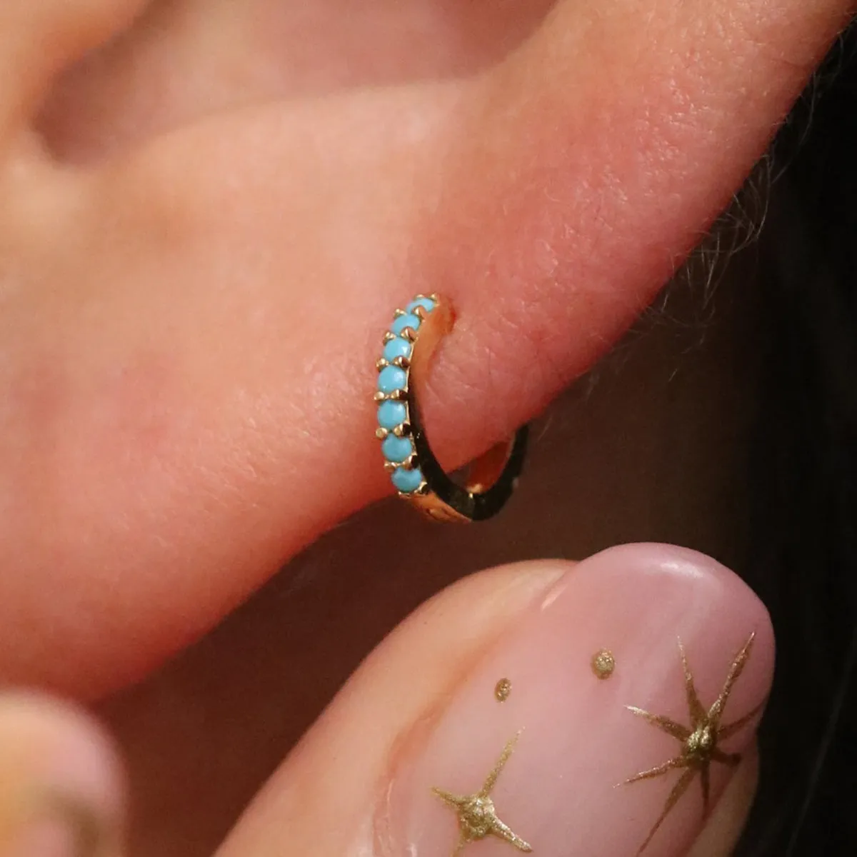 Turquoise Huggie Earrings