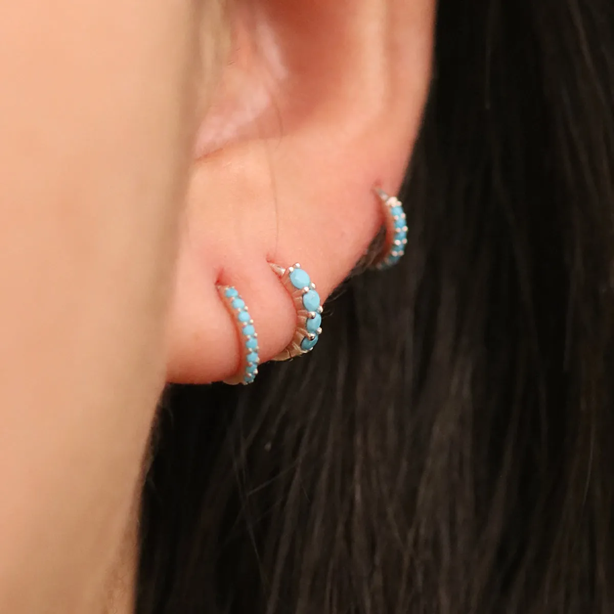 Turquoise Huggie Earrings