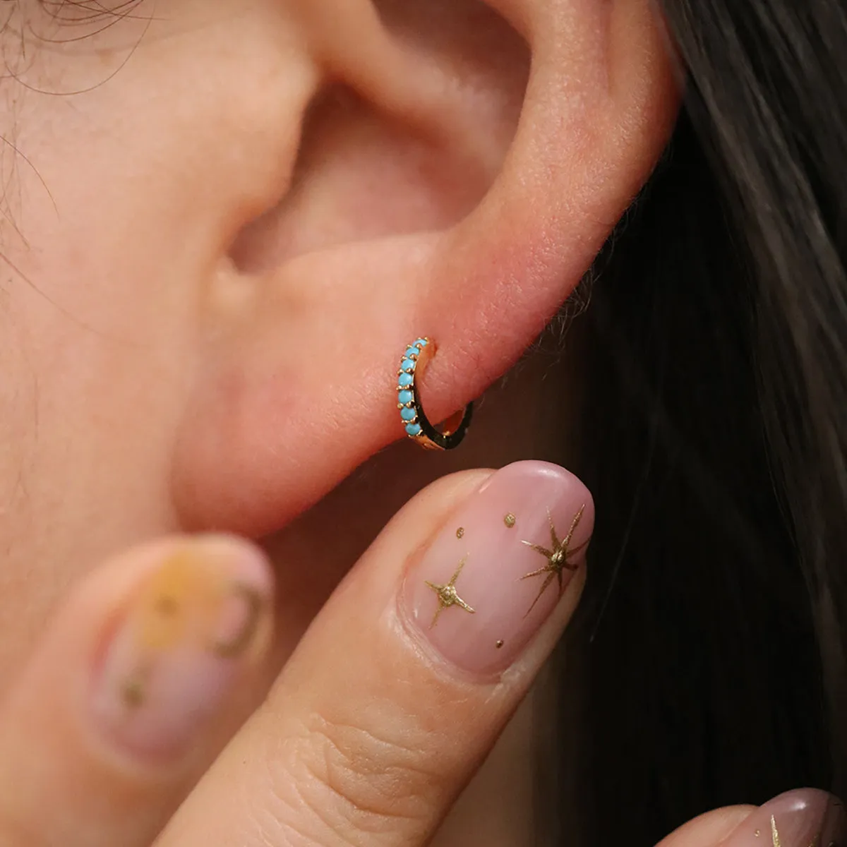 Turquoise Huggie Earrings