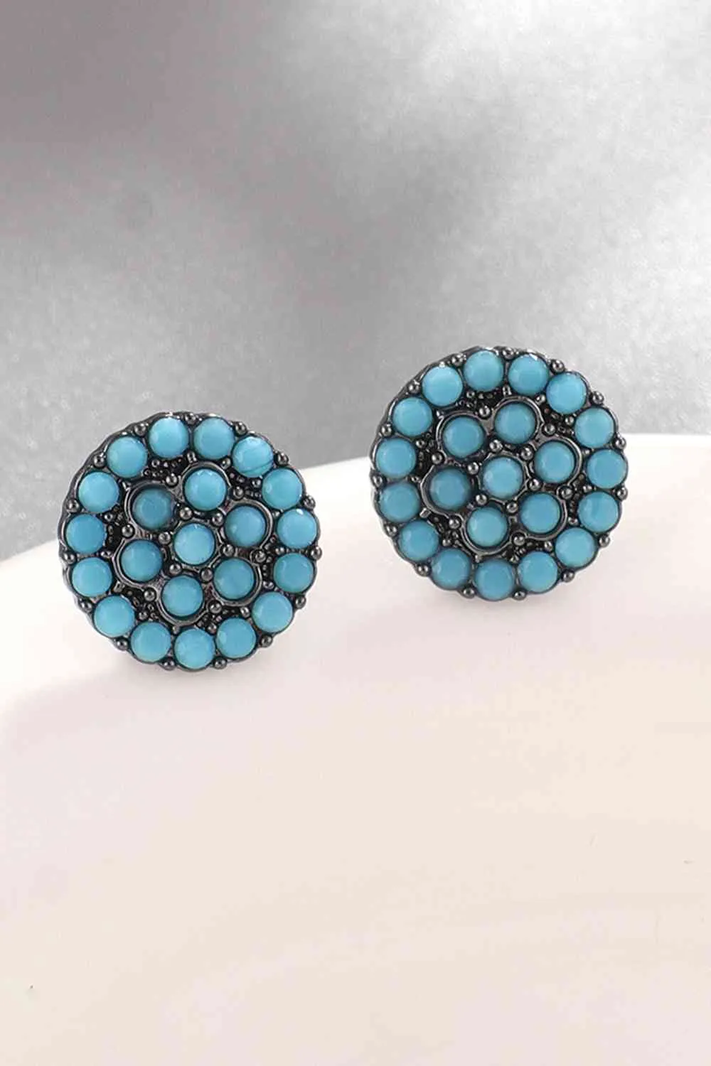 Turquoise Leaf Stud Earrings