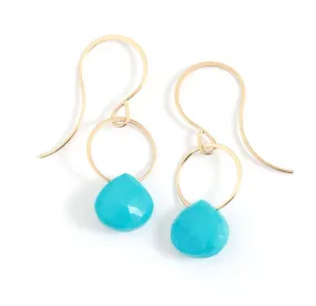 Turquoise single drop earrings