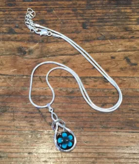 Turquoise Violet Flower Pendant