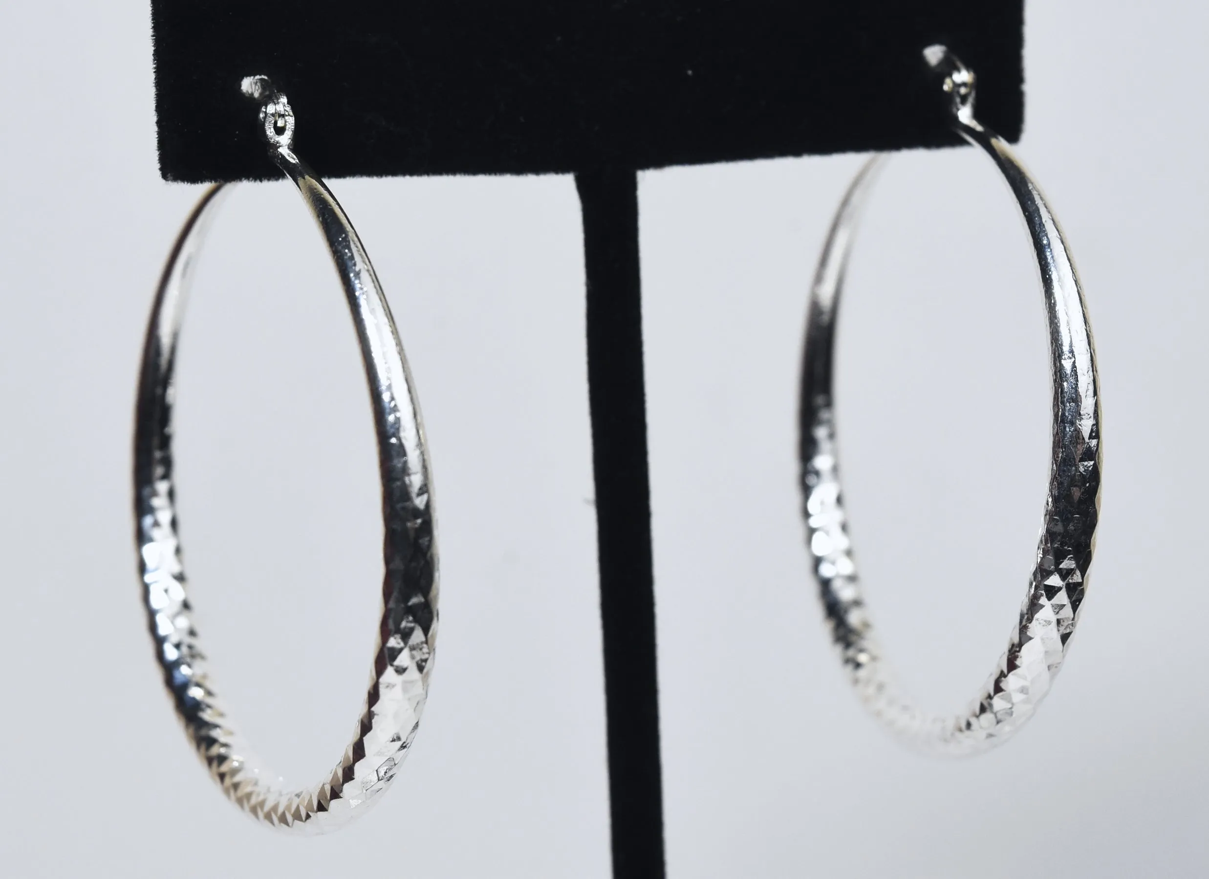 Two Inch Diameter Sterling Silver Hoop Earrings