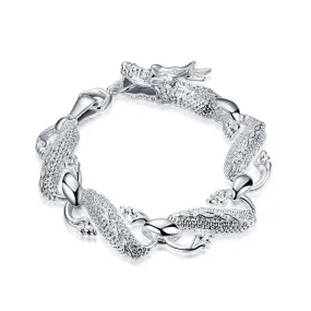 Unisex white dragon bracelet