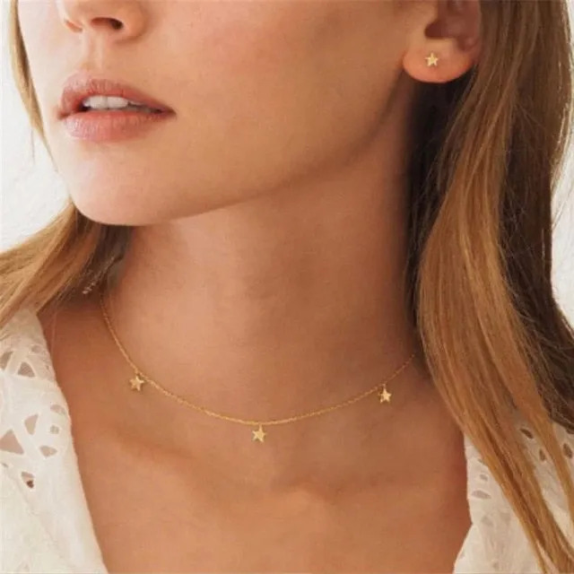 VenusFox Bohemian Cute Butterfly Choker Necklace for Women Street Style Statement Necklace Gold Color Letter Necklace Jewelry