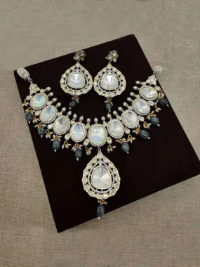 Victorian Oxidized Polki Kundan