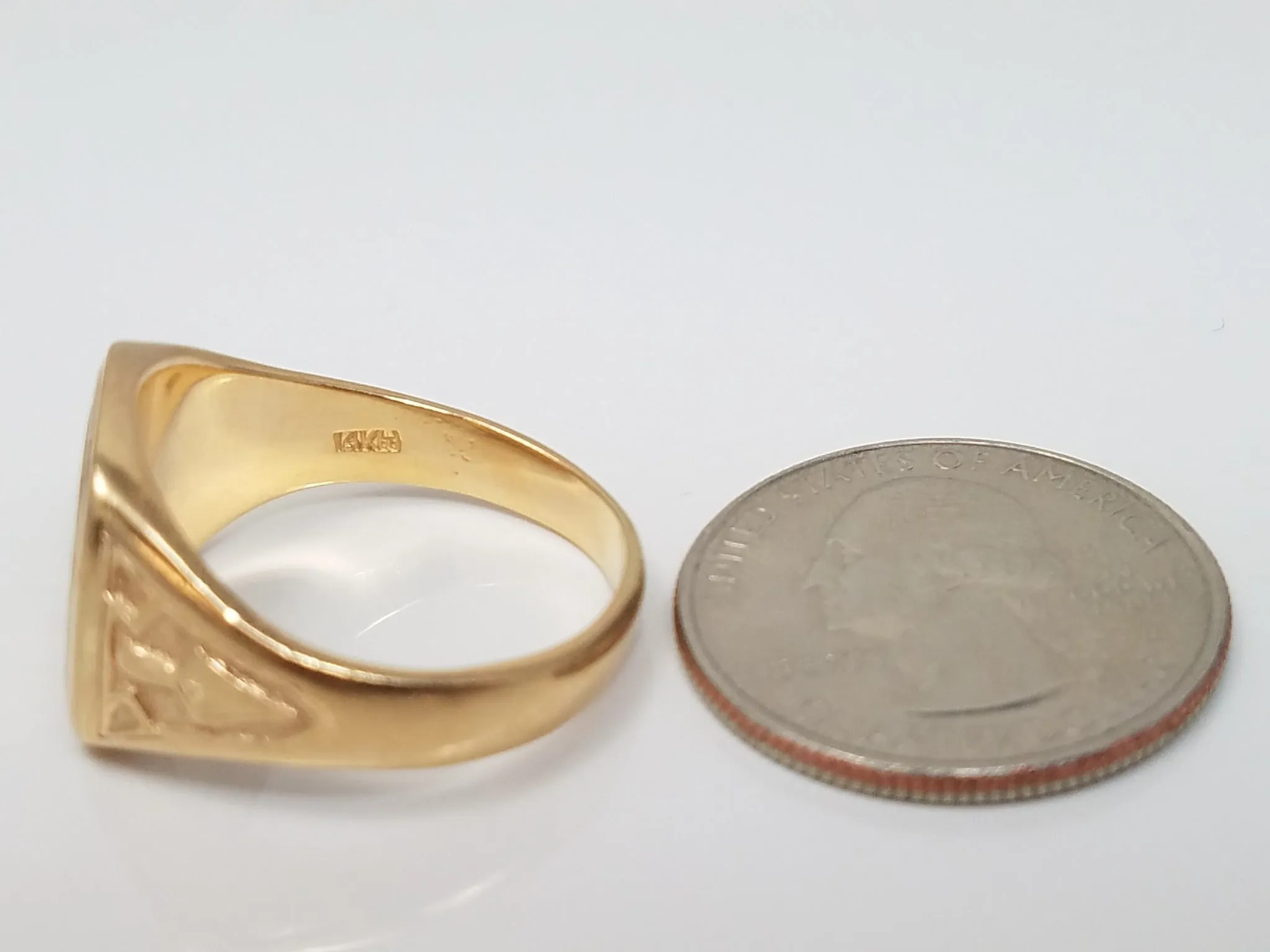 Vintage 14k Solid Gold Men's Masonic Ring