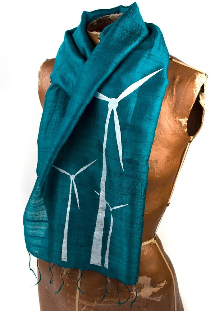 Wind Turbine Silk Scarf