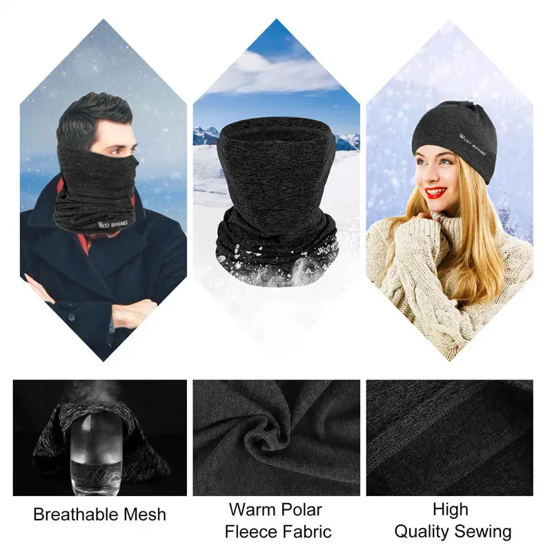 Winter Fleece Cycling Scarf Outdoor Windproof Running Bike Face Cover Men Women Bicycle Bandana Sports Headwear