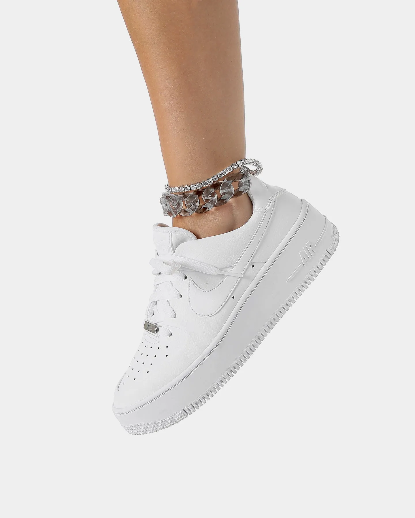 WOMEN'S CUBAN TRANSLUCENT ANKLET GREY