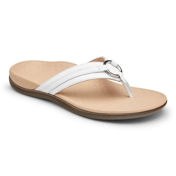 Womens Vionic Aloe Toe Post Sandal White