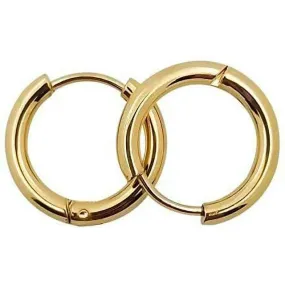 Xelparuc Hoop Earrings Surgical Stainless Steel Hoop Earring for Men Gold